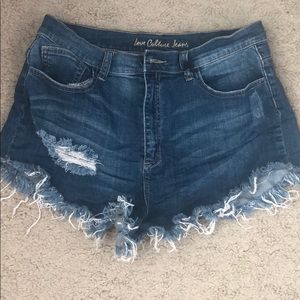 Denim shorts size large, stretchy